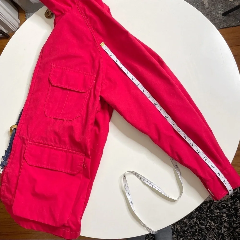 Vintage Woolrich Full Zip Four Flap Pocket Hooded Coat Red Men’s Size Medium